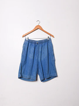 Short tiro alto denim
