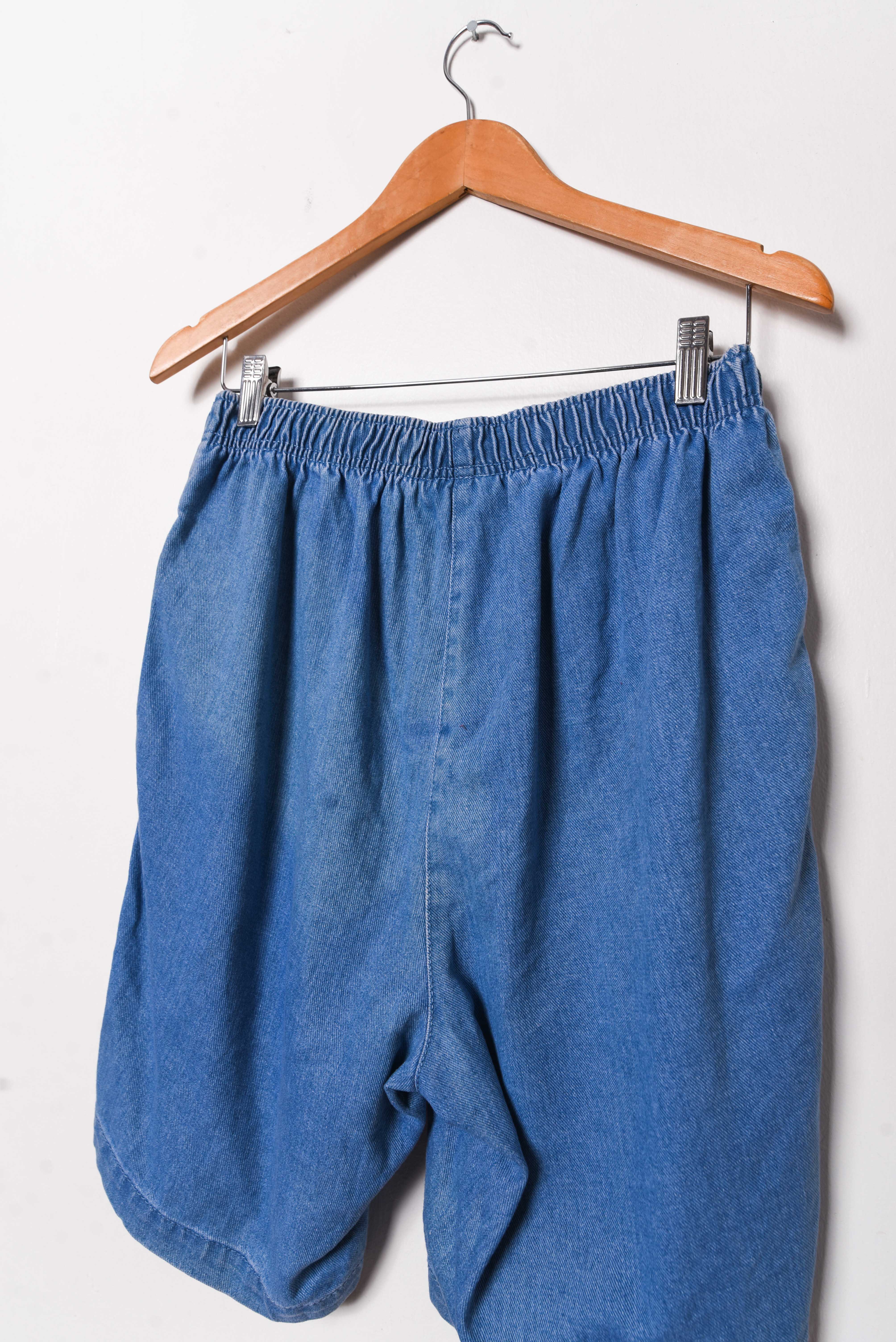 Short tiro alto denim
