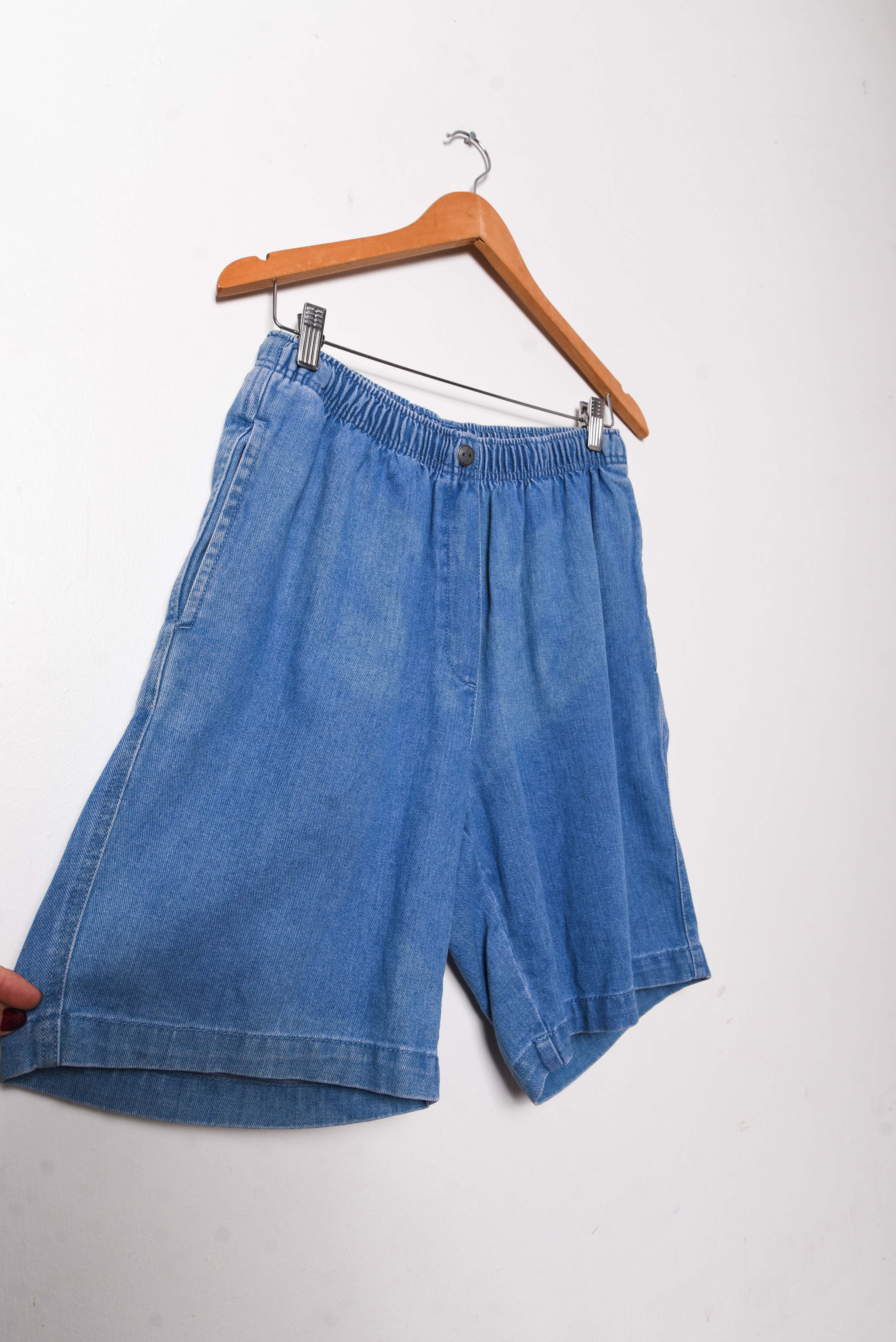 Short tiro alto denim