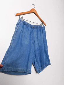 Short tiro alto denim