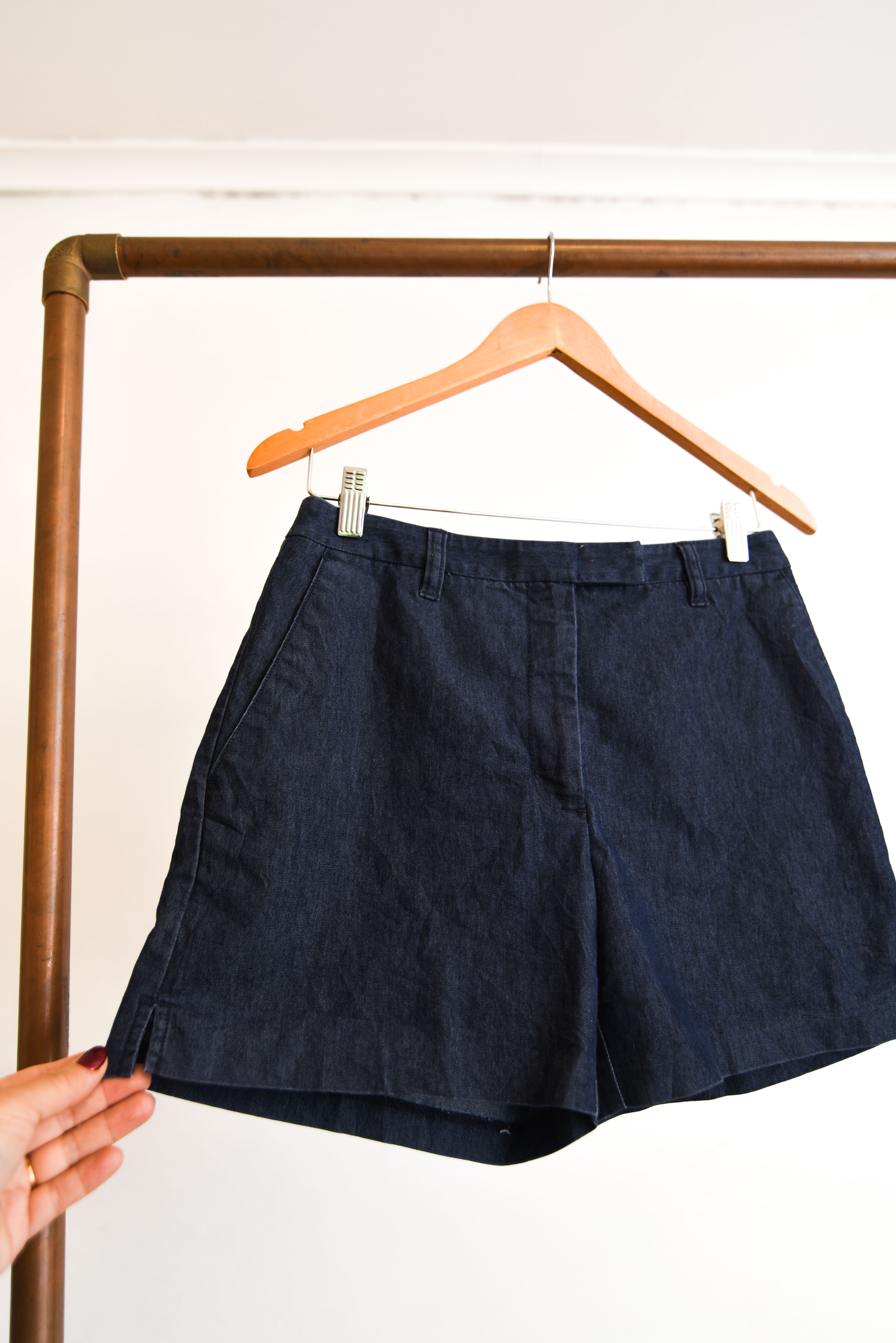 Short blue denim