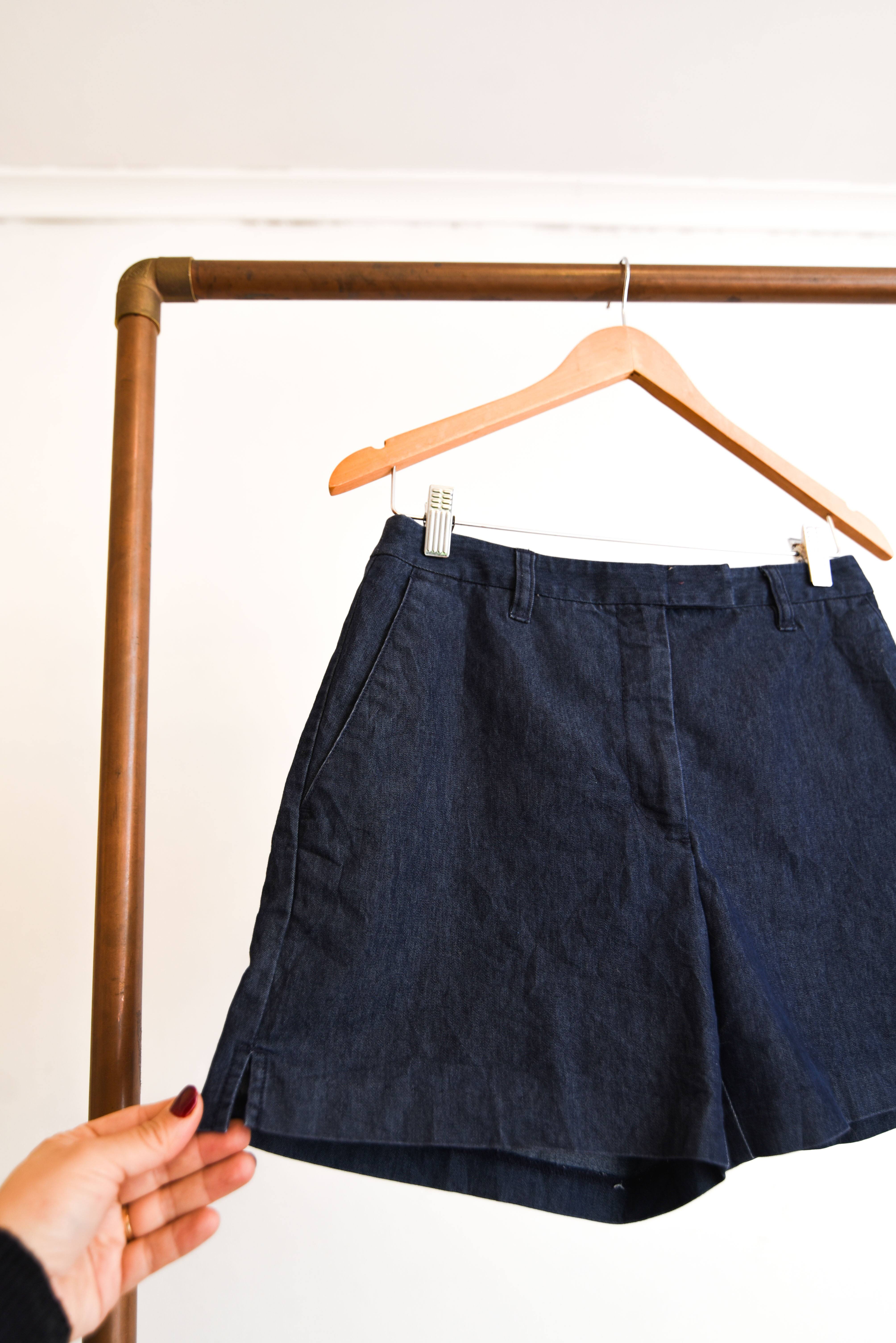 Short blue denim