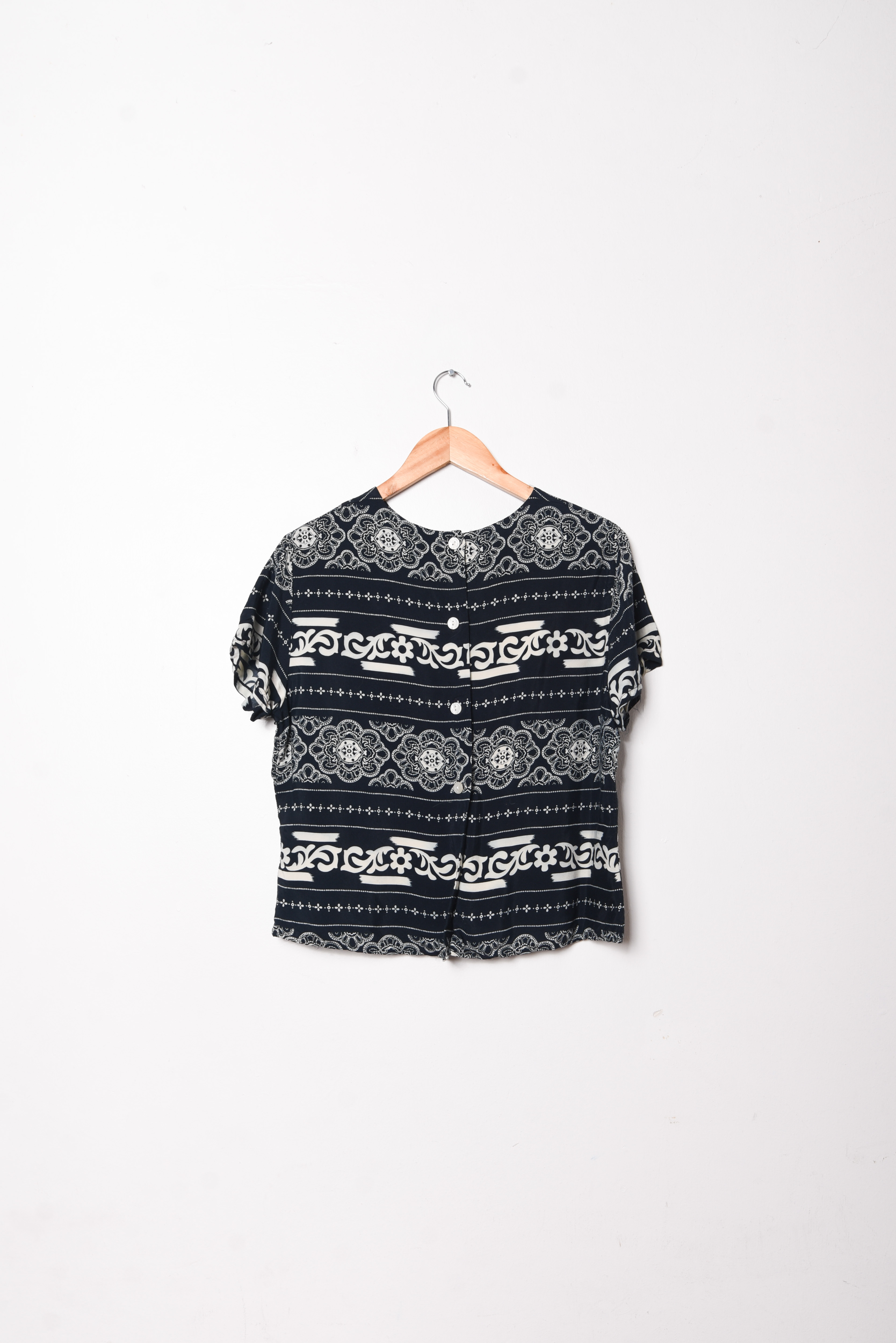 Blusa navy folky vintage