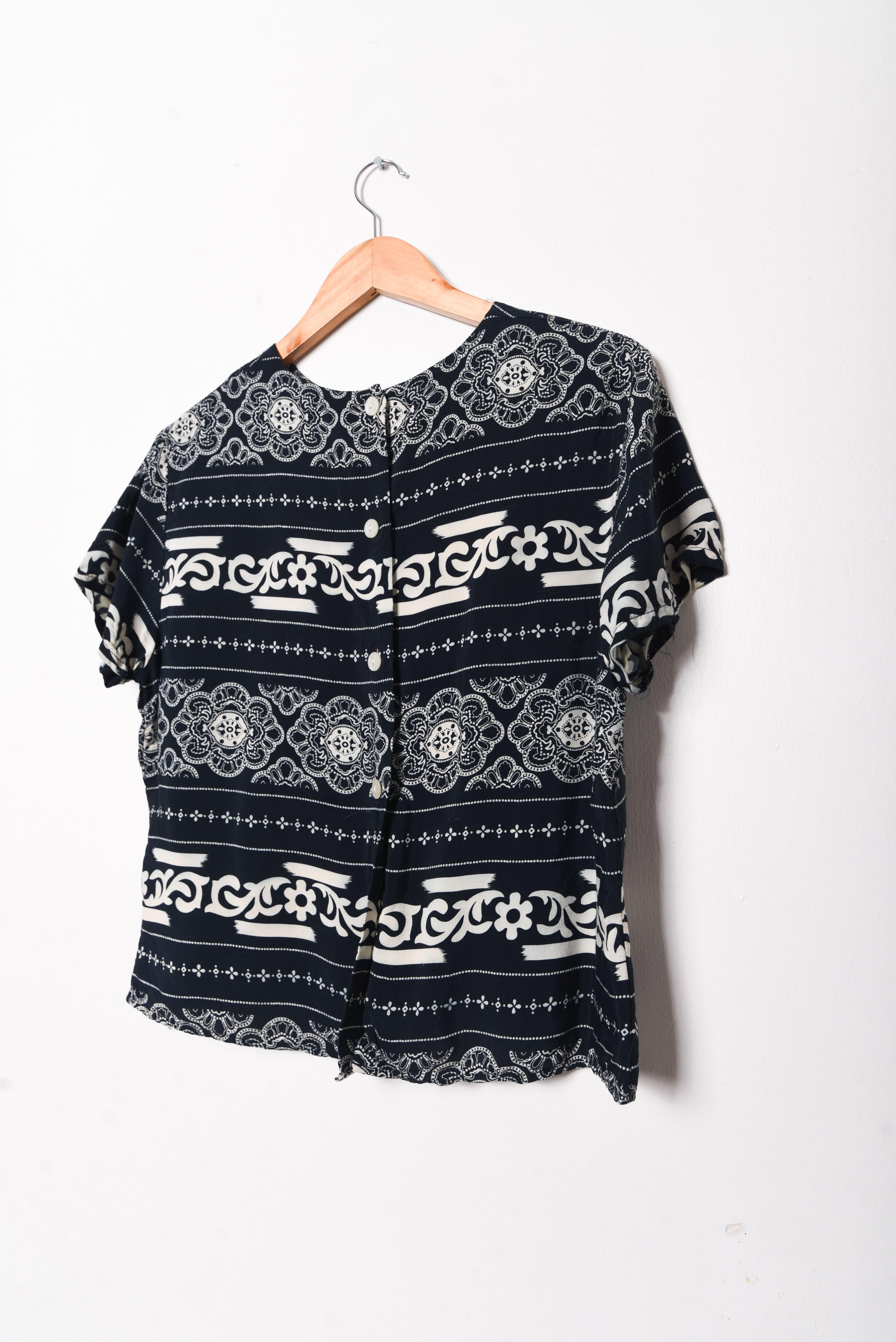 Blusa navy folky vintage