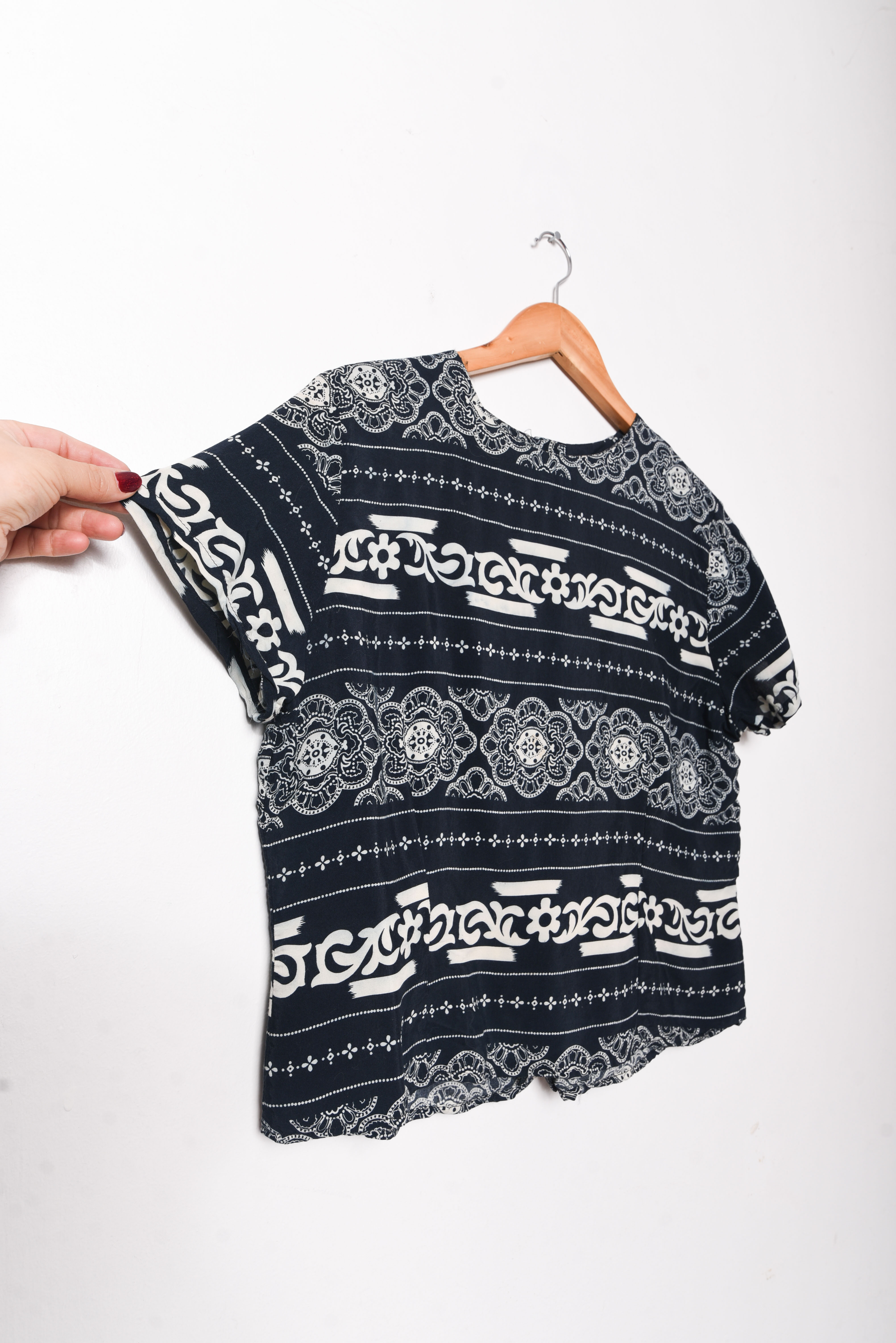 Blusa navy folky vintage