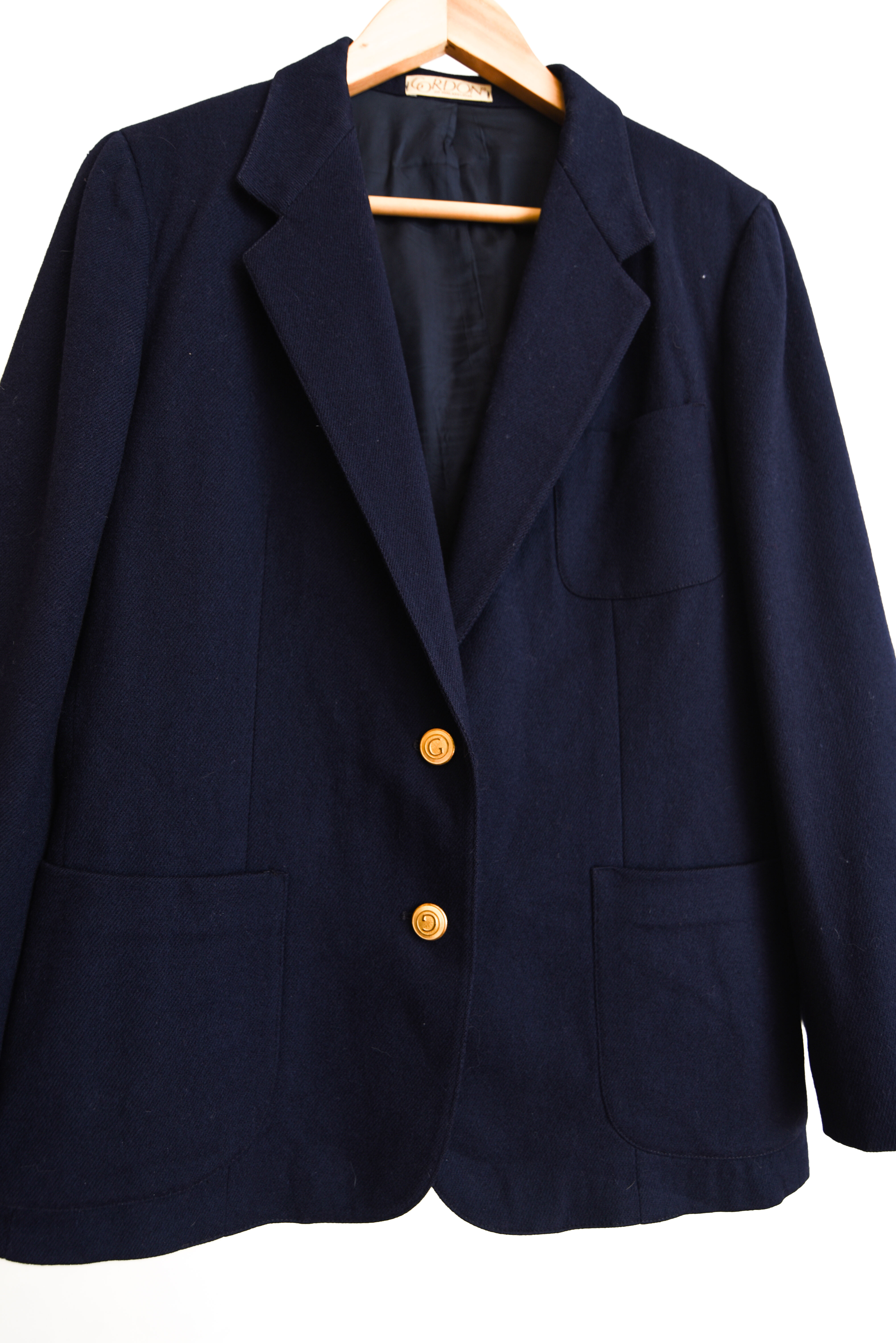 Blazer lana azul marino vintage
