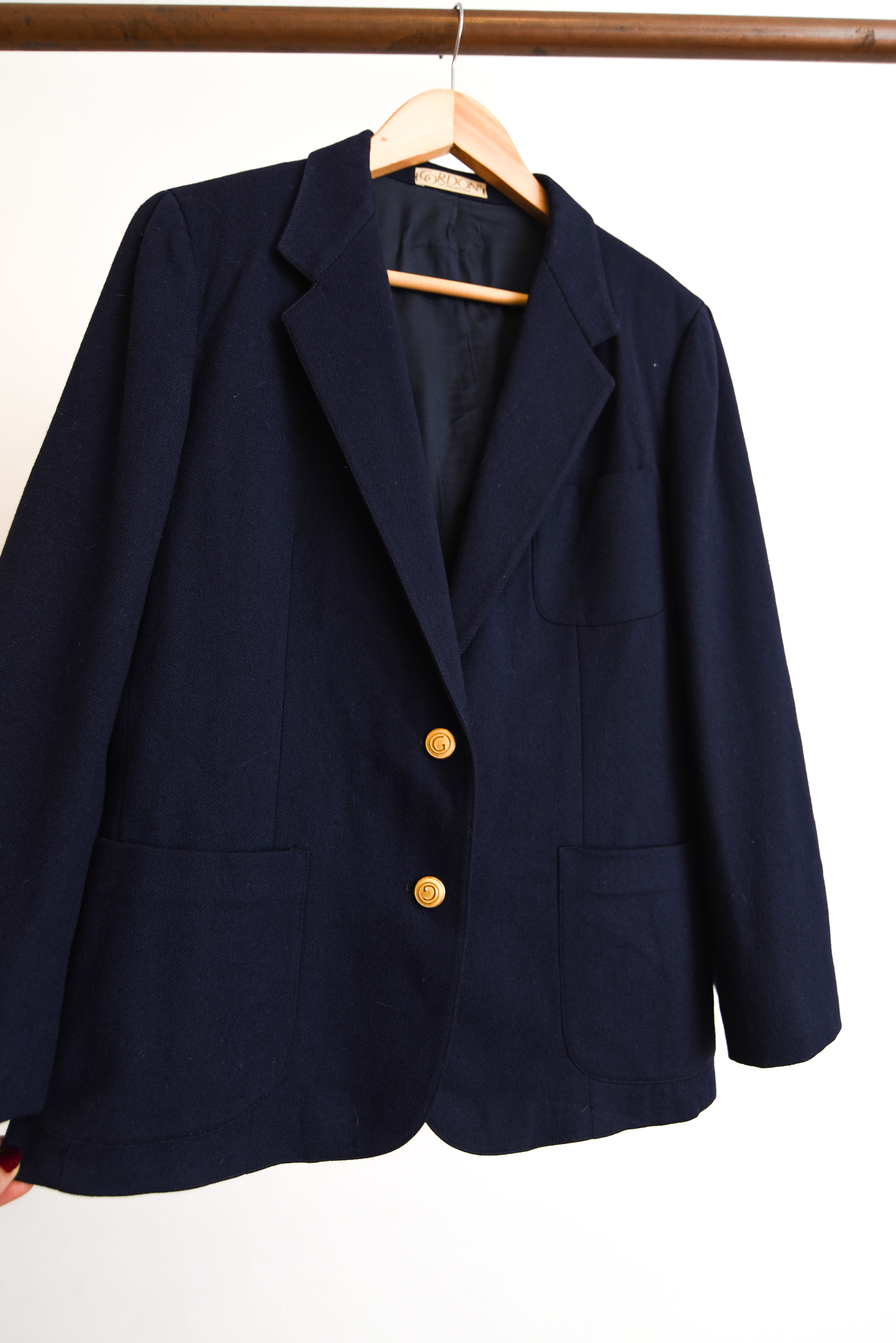 Blazer lana azul marino vintage