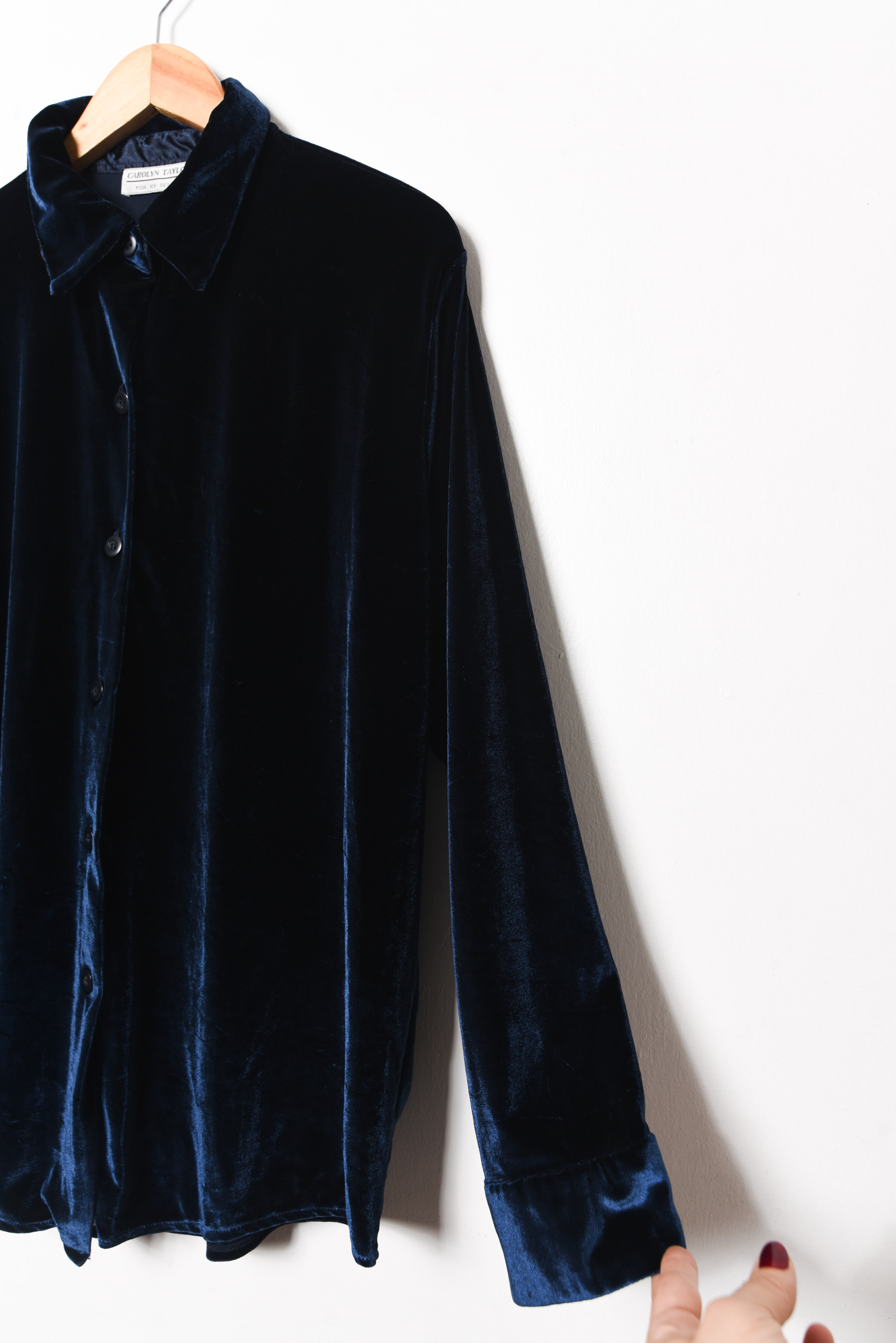 Camisa azul navy velvet 90s