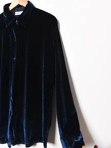 Camisa azul navy velvet 90s