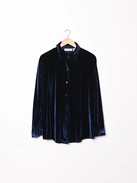 Camisa azul navy velvet 90s