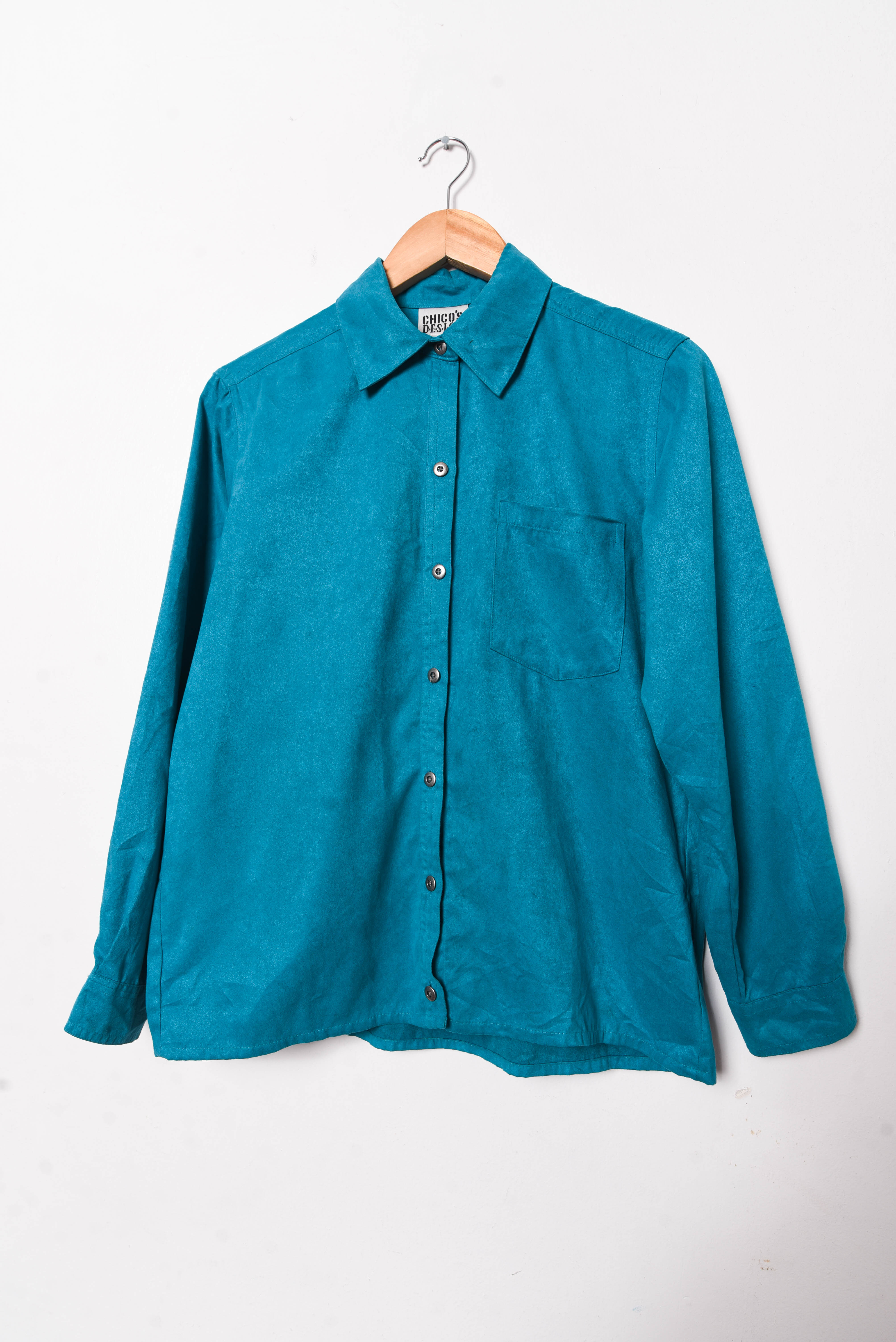 Camisa turquesa faux suede