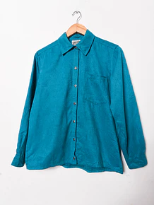 Camisa turquesa faux suede