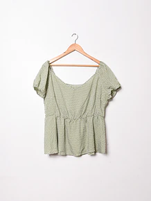 Blusa gingham plus size