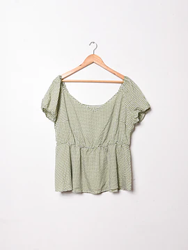 Blusa gingham plus size