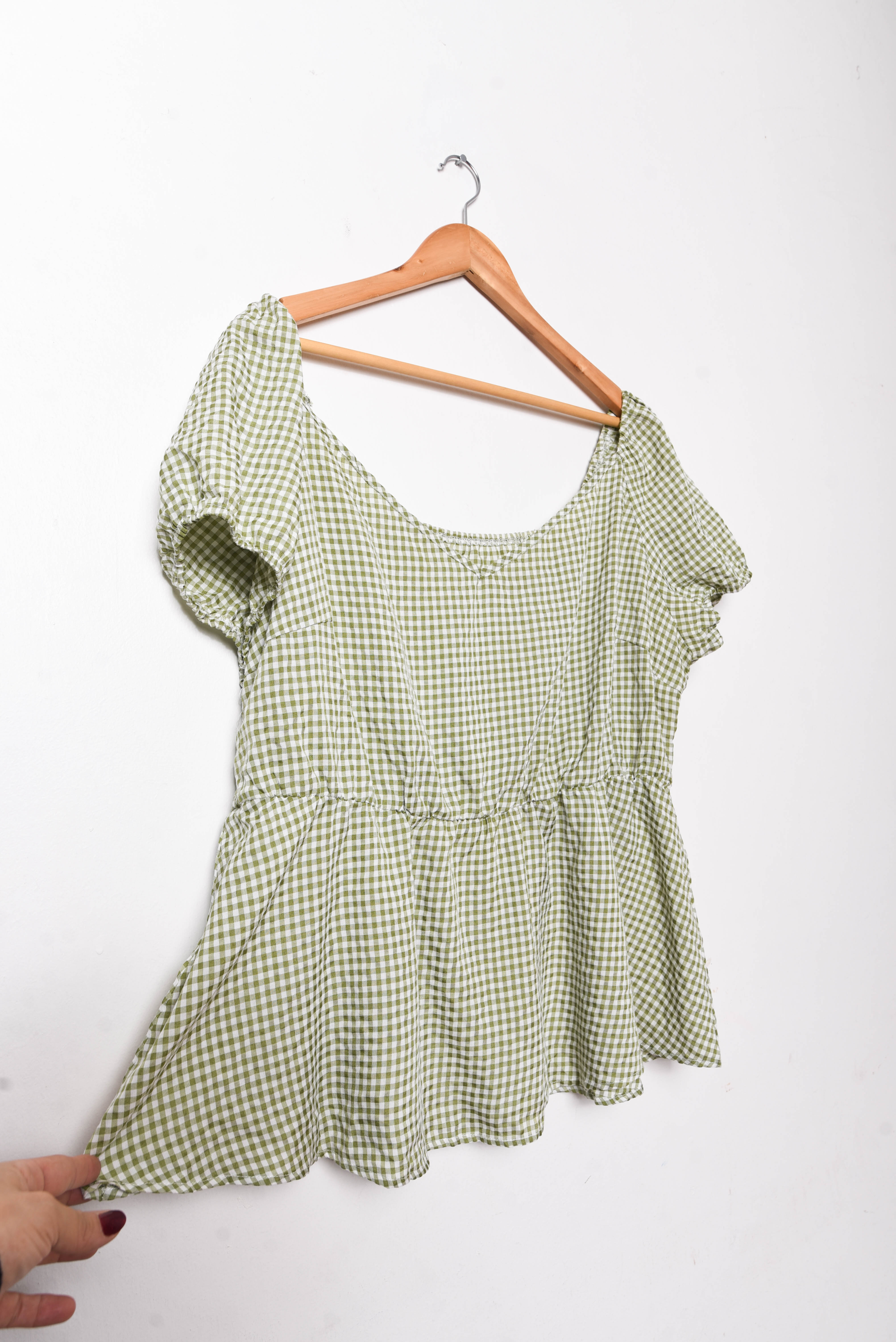 Blusa gingham plus size