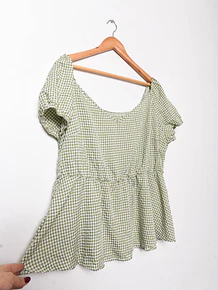 Blusa gingham plus size