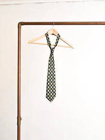 Corbata seda vintage brocato green