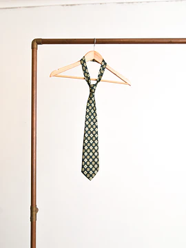Corbata seda vintage brocato green