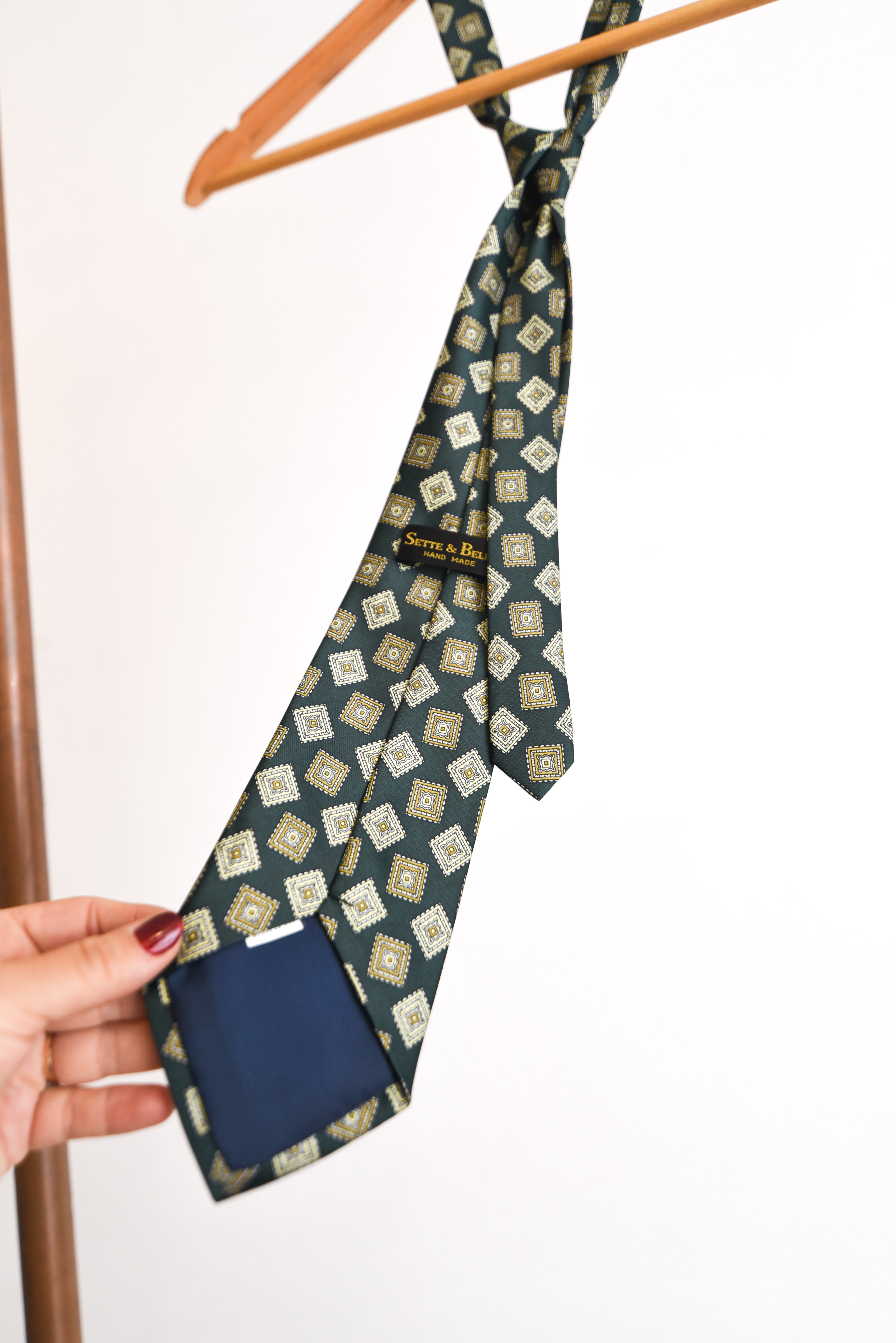 Corbata seda vintage brocato green