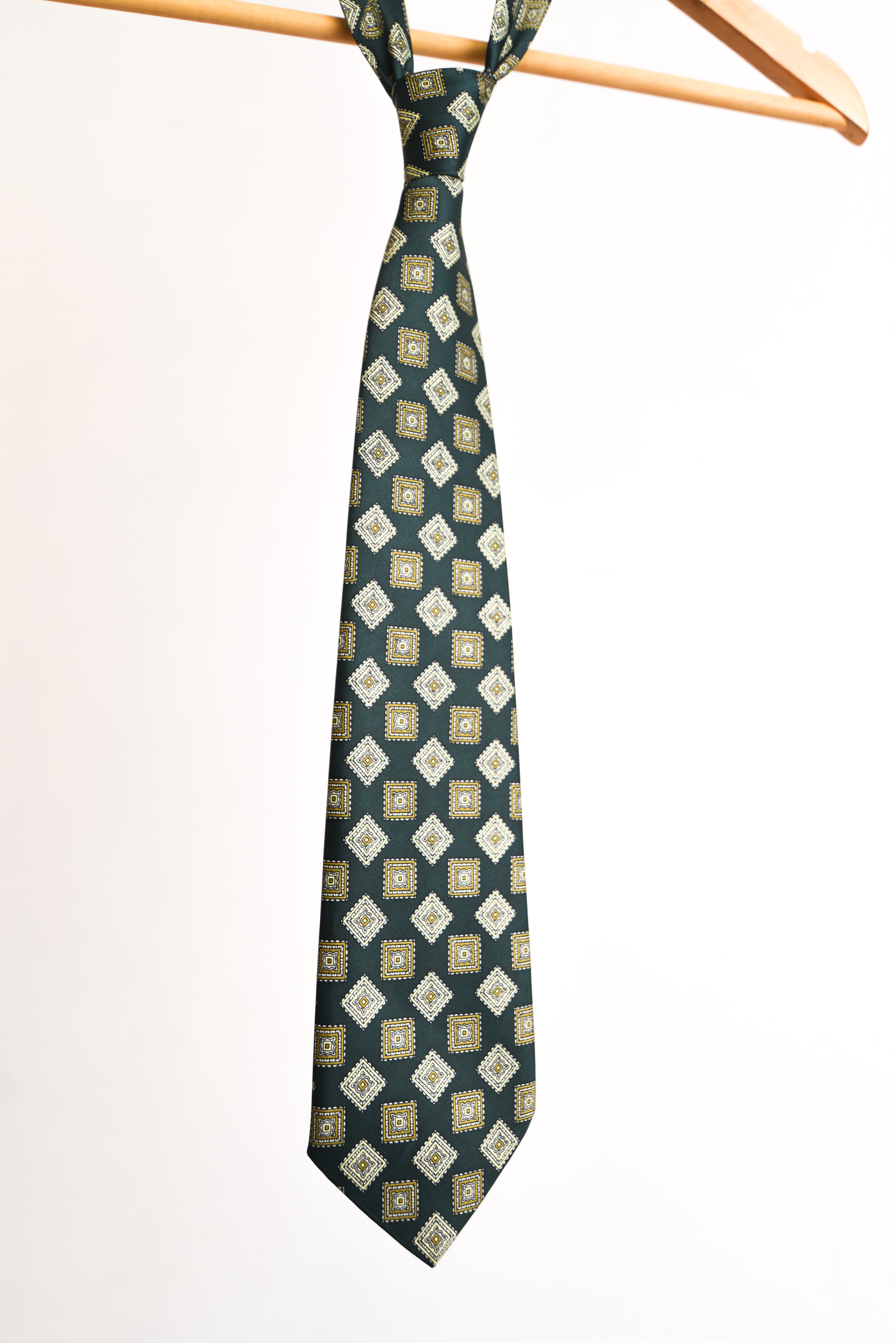 Corbata seda vintage brocato green
