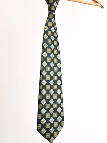 Corbata seda vintage brocato green