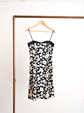 Vestido solera floral 90s b&w