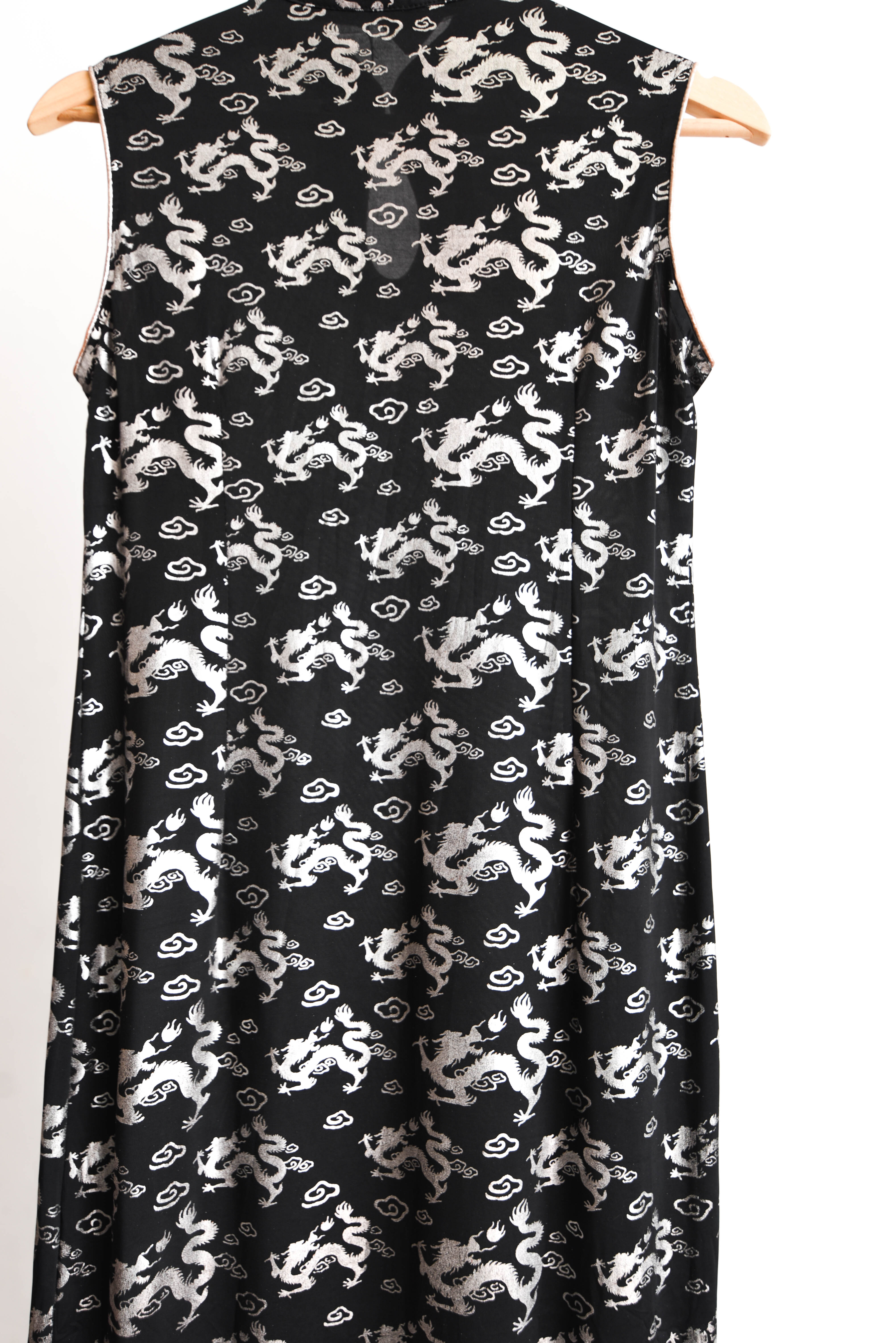 Maxi vestido qipao dragones