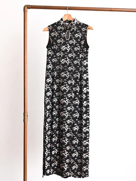 Maxi vestido qipao dragones