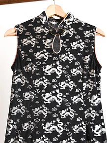 Maxi vestido qipao dragones