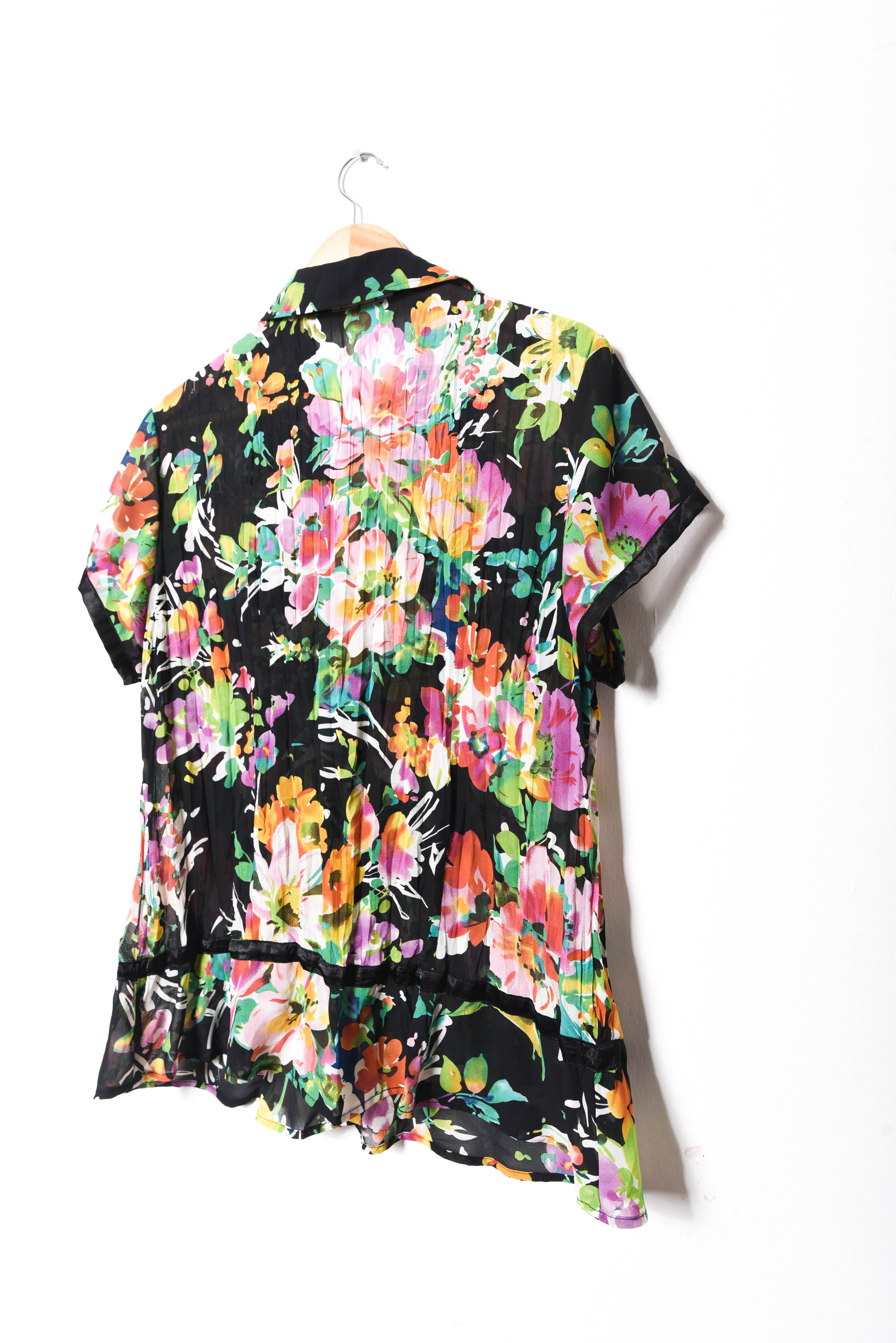 Blusa floral y2k plisada