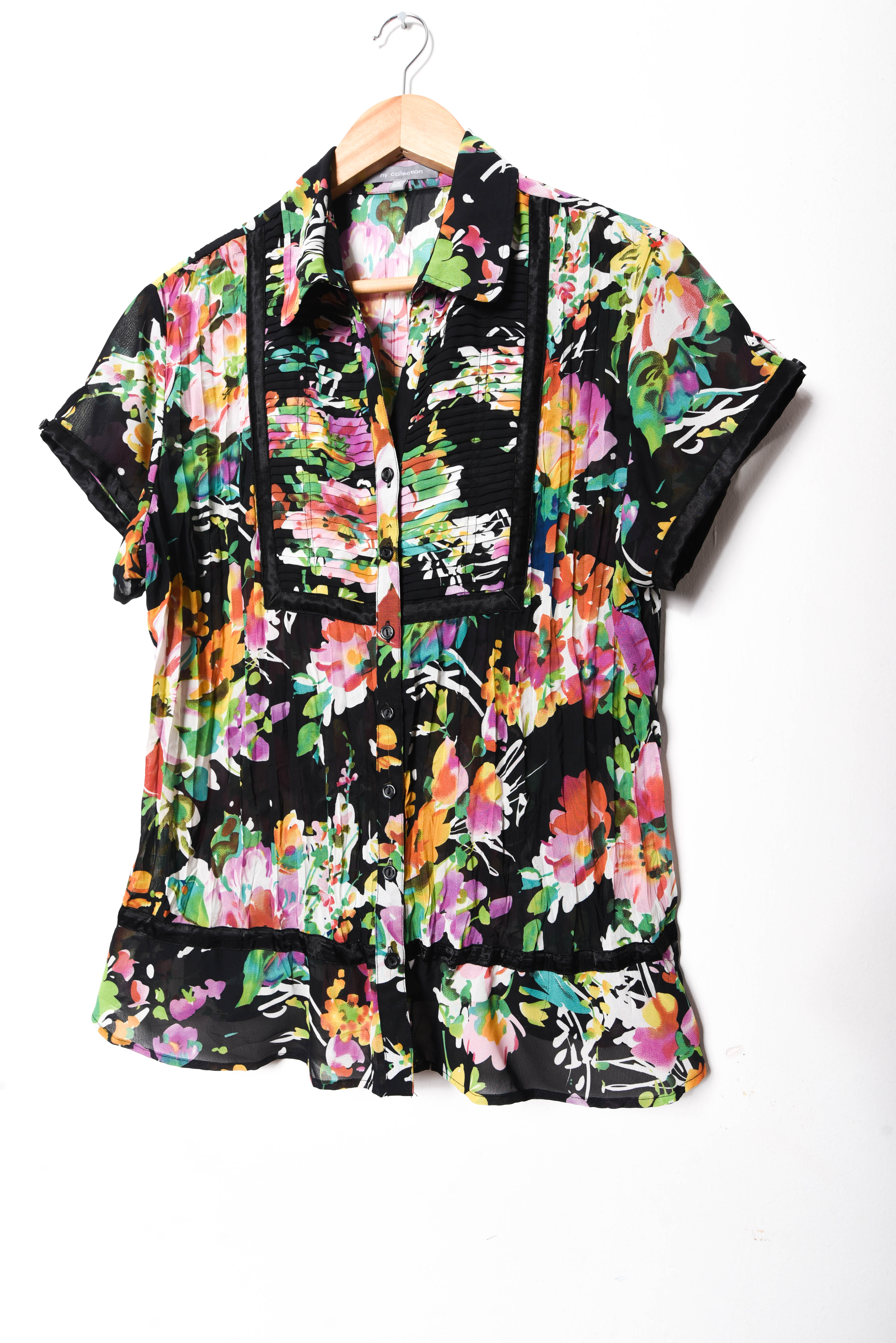 Blusa floral y2k plisada