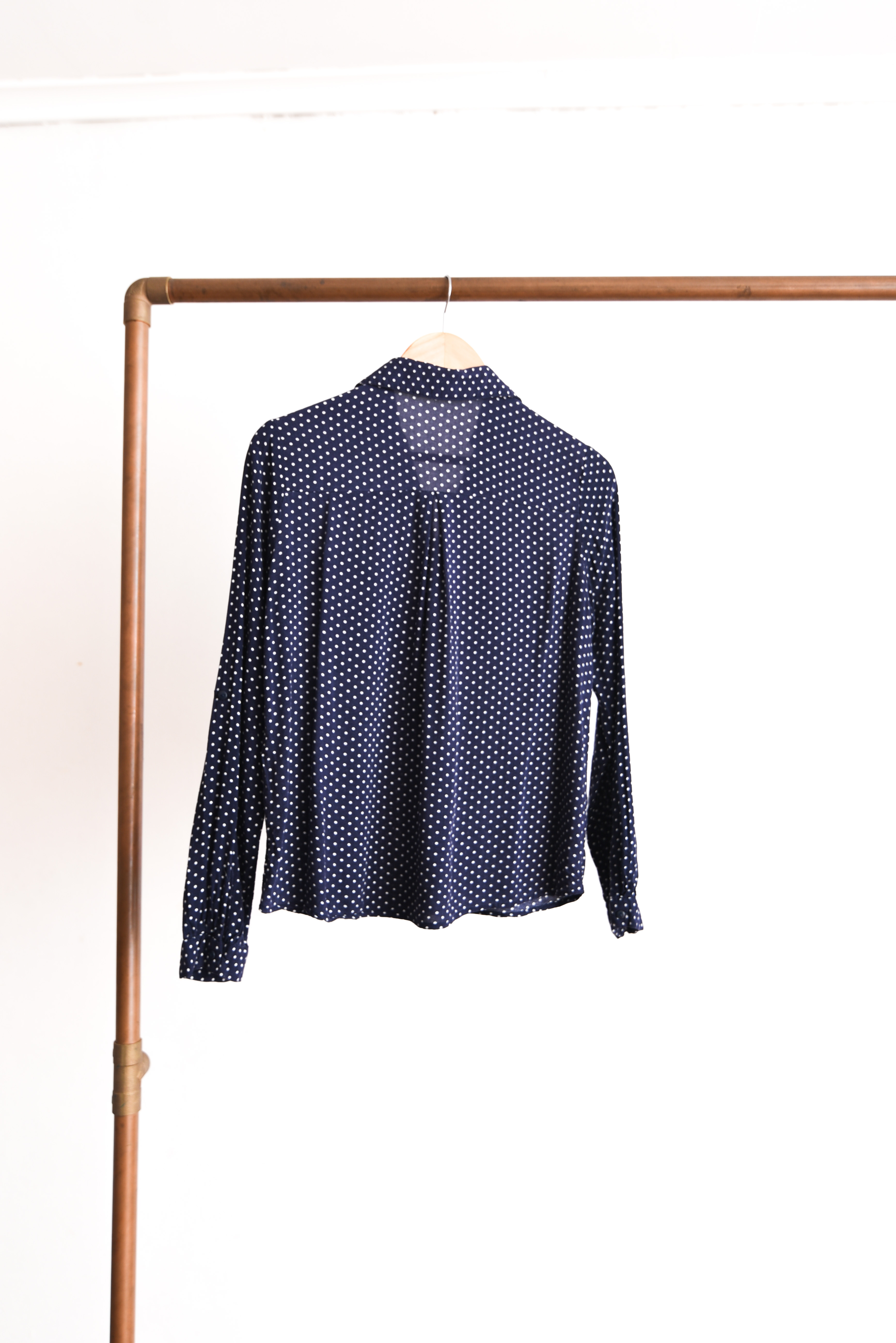 Camisa navy polka dots