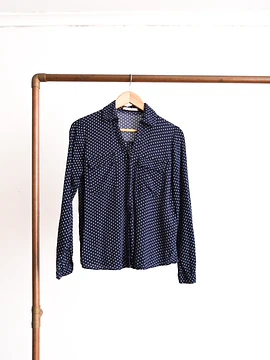 Camisa navy polka dots