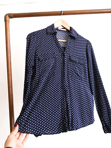 Camisa navy polka dots