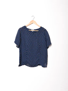 Blusa azulina polka dots vntg made in Chile
