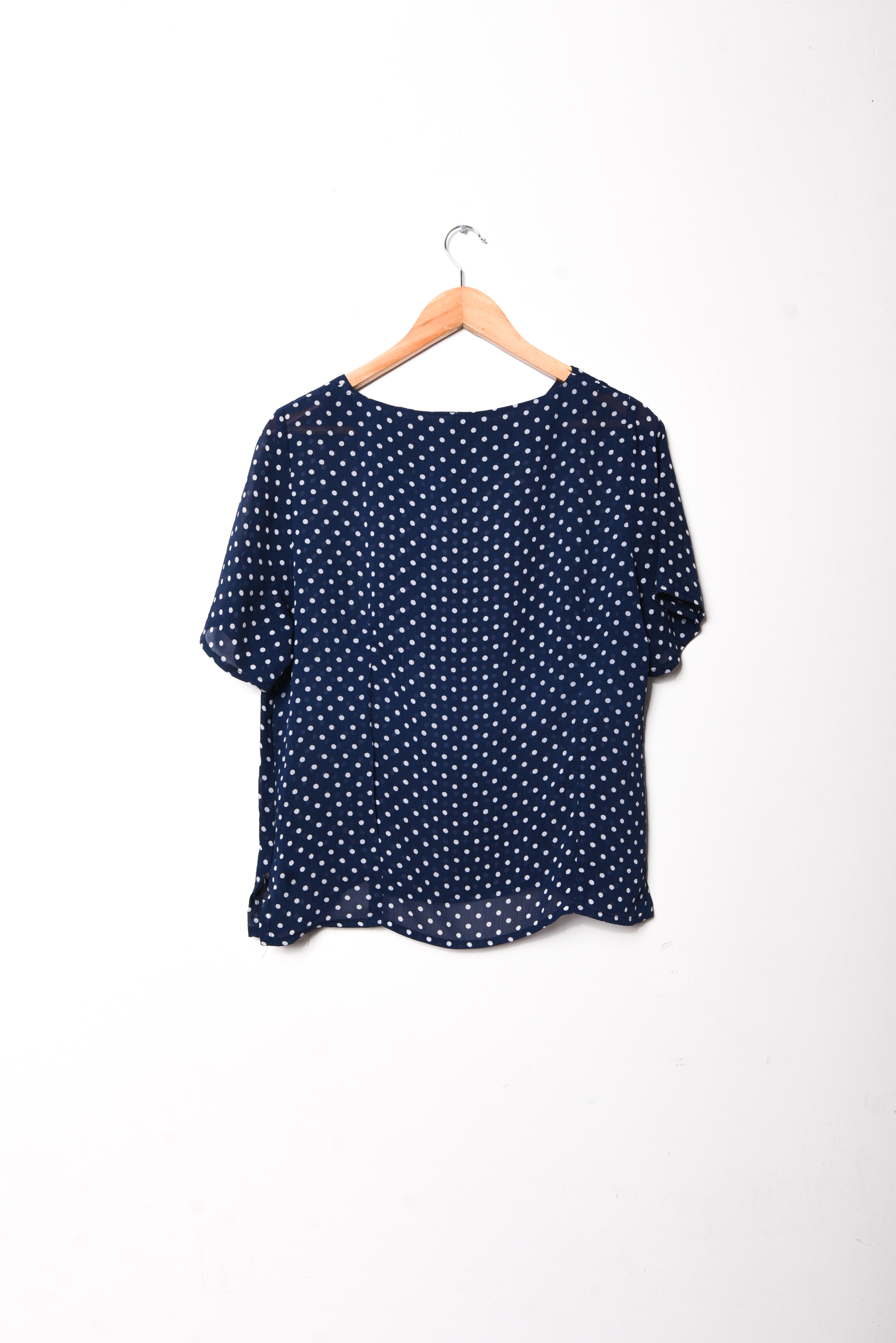 Blusa azulina polka dots vntg made in Chile
