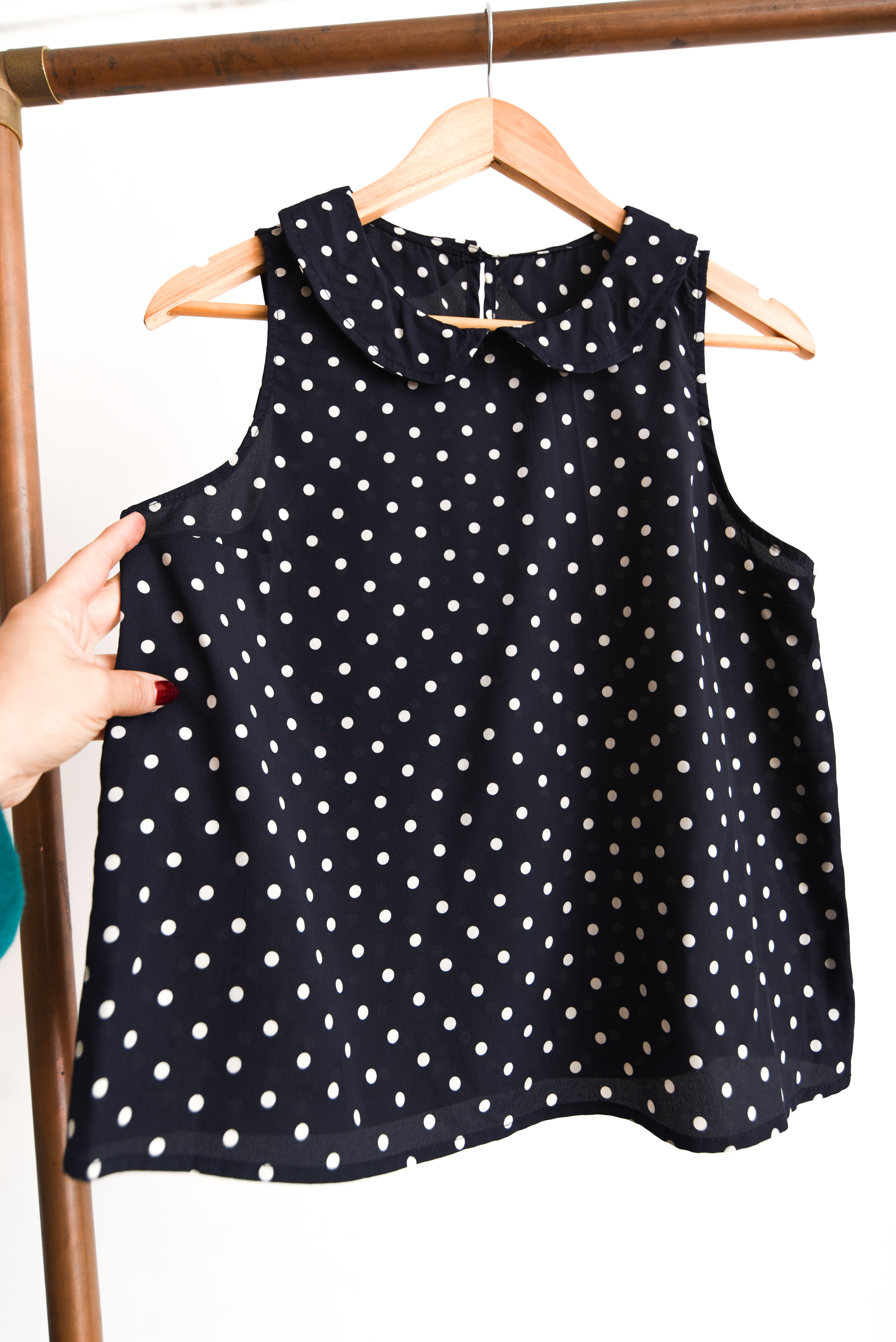 Blusa azul marino dots peter pan