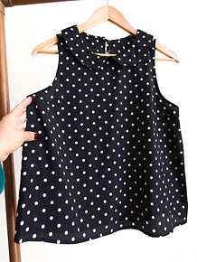 Blusa azul marino dots peter pan