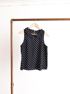 Blusa azul marino dots peter pan