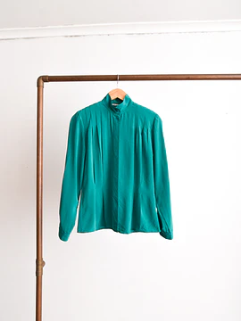 Blusa verde jade 80s