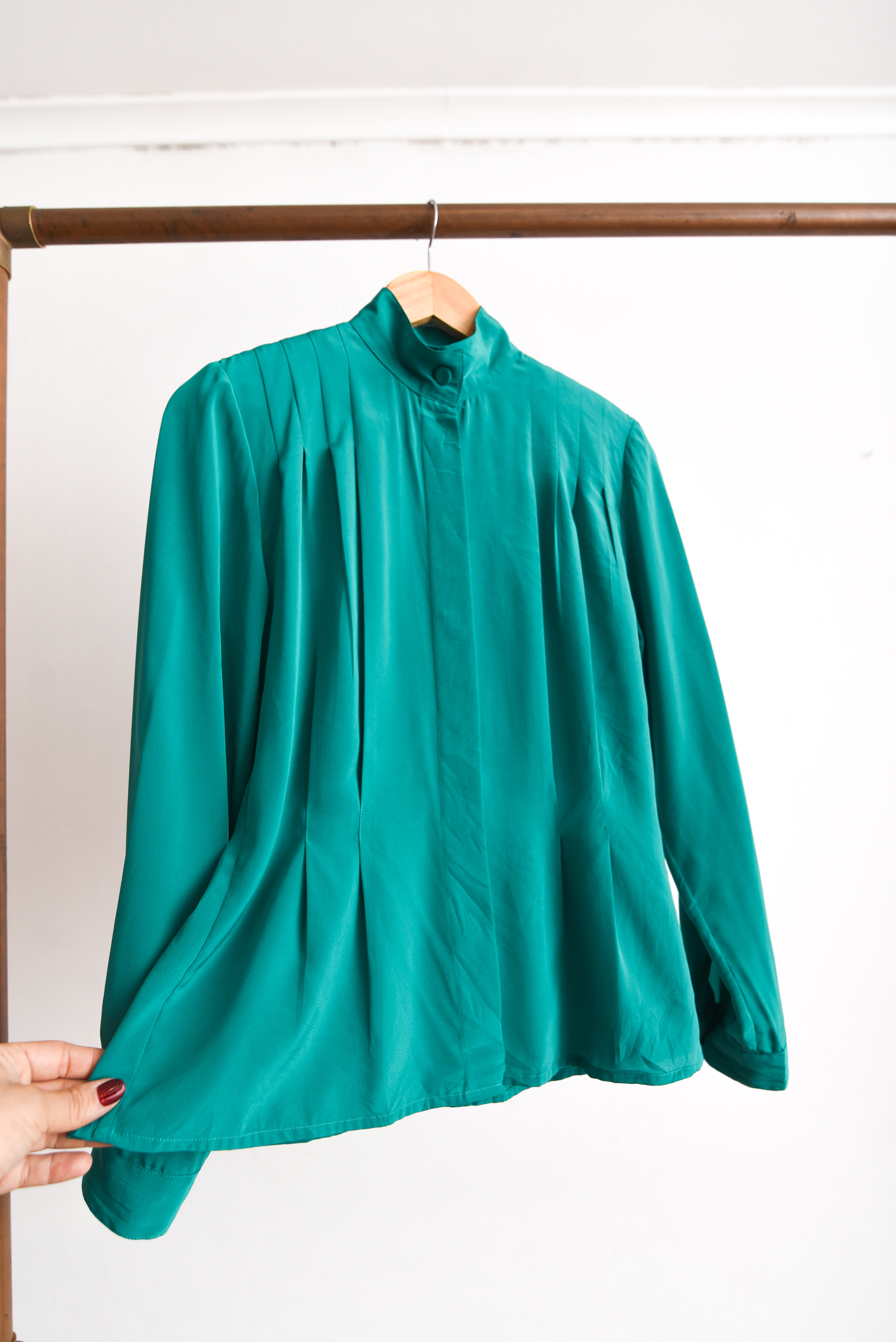 Blusa verde jade 80s