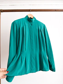 Blusa verde jade 80s