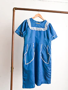 Vestido azulino vintage blonda