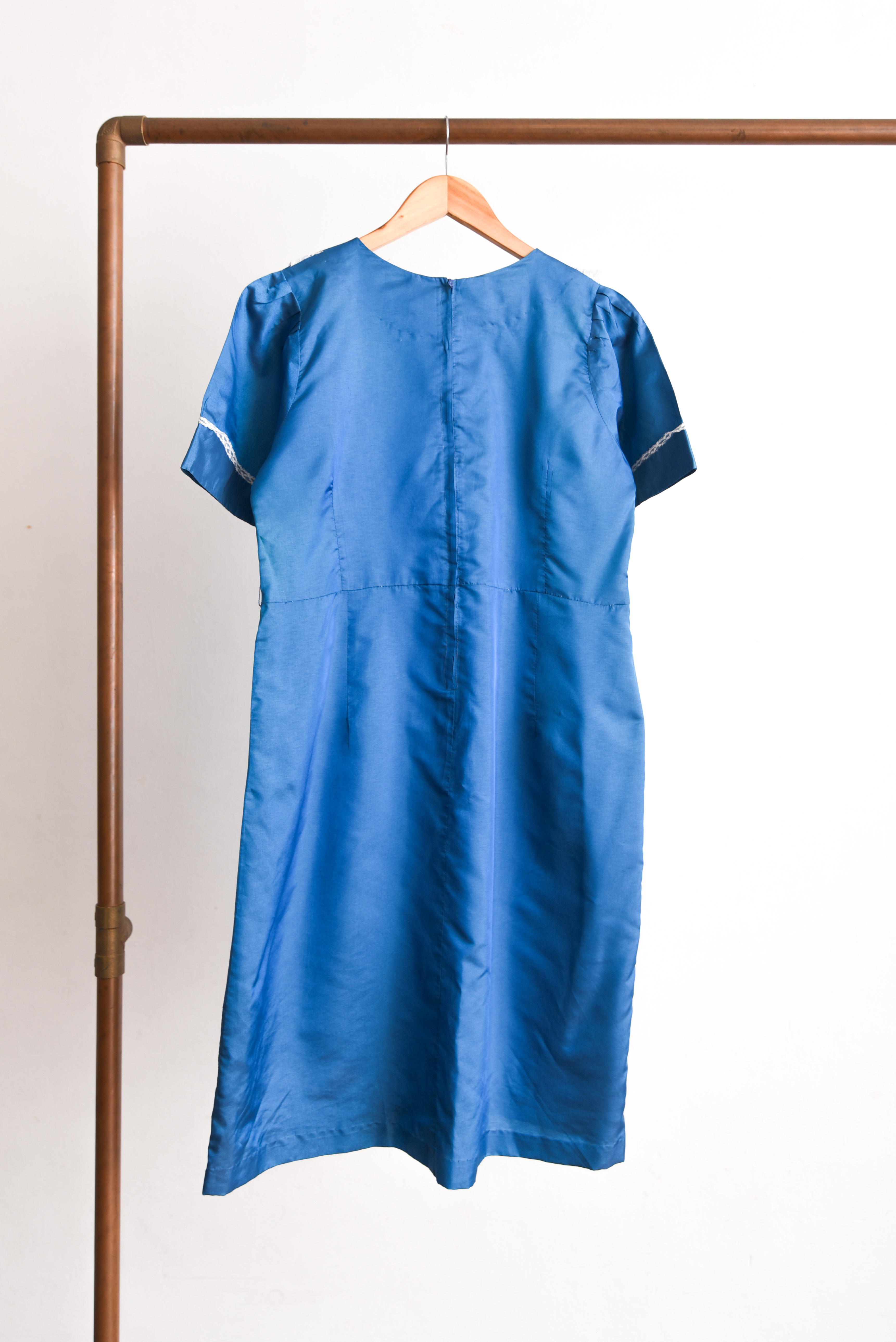 Vestido azulino vintage blonda