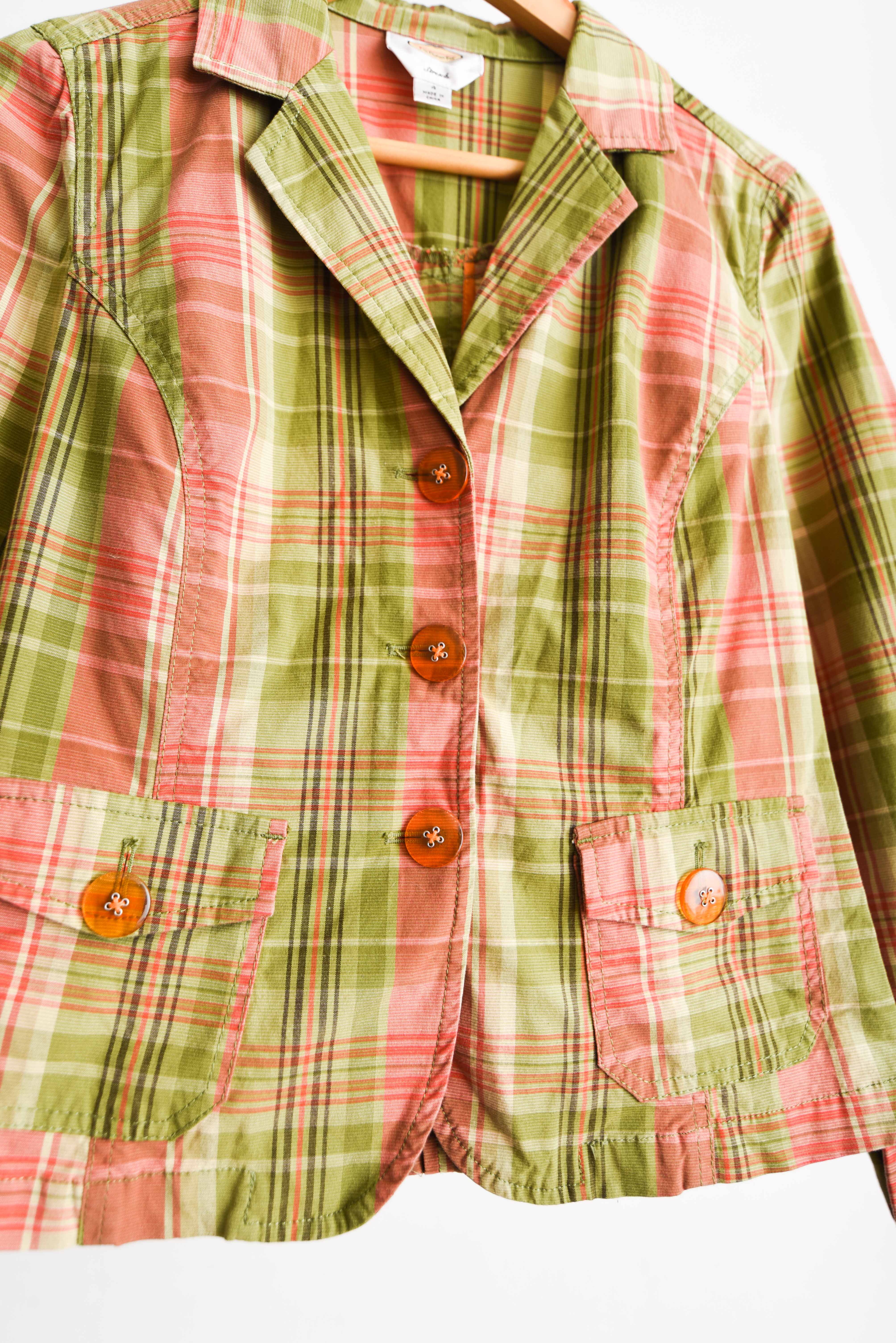 Blazer tartán primavera green