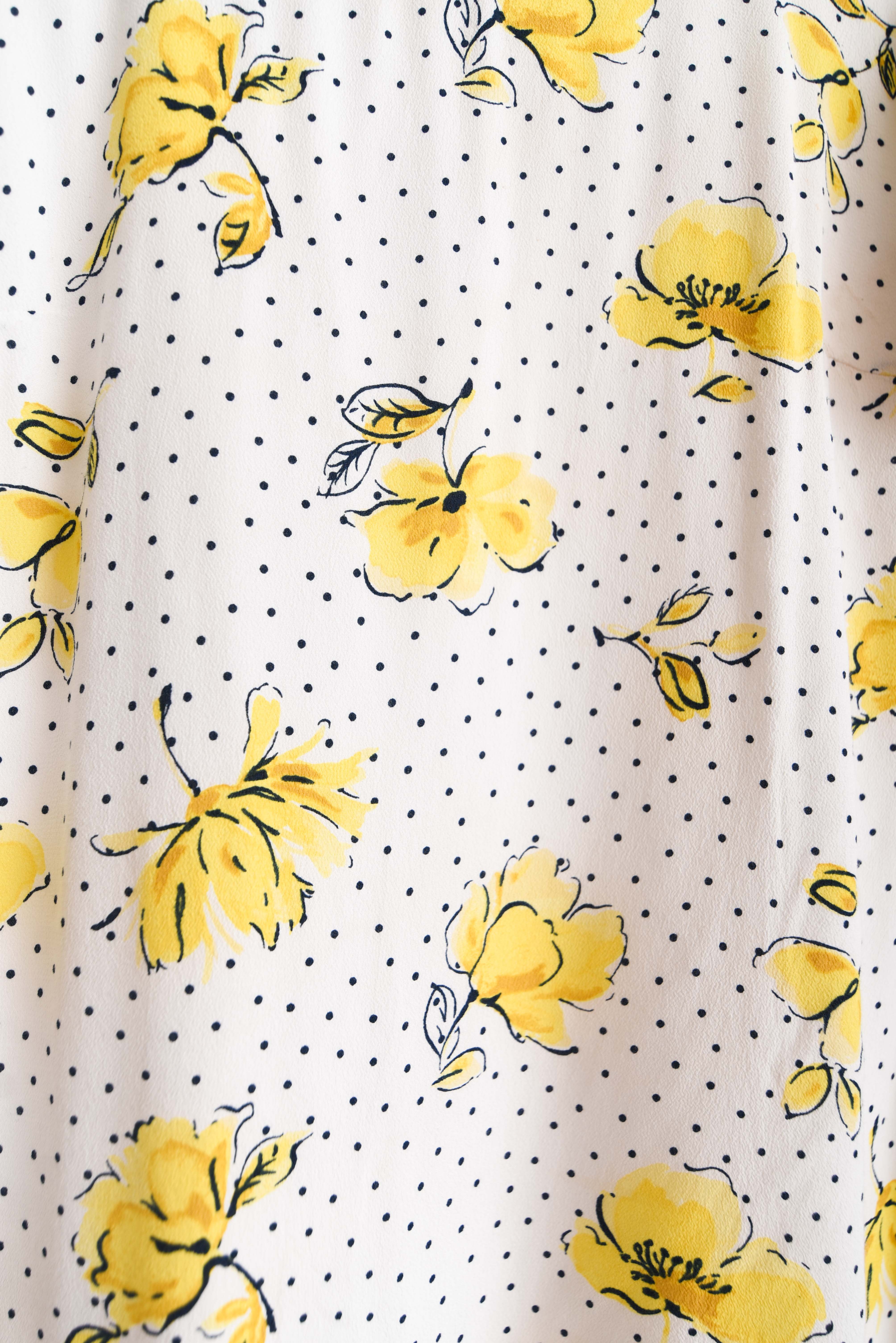 Vestido blanco polka dots floral