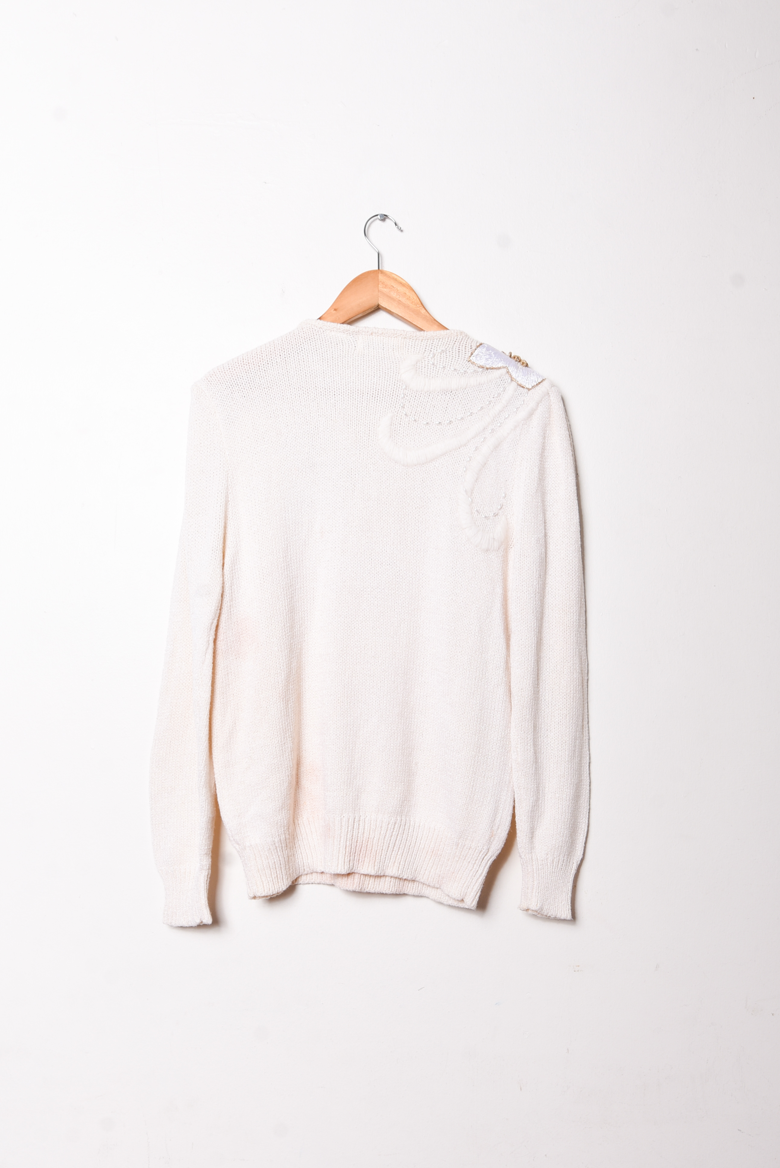 Chaleco marfil bordado vintage 