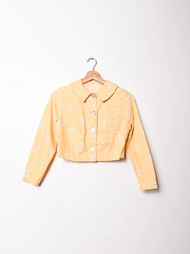 Chaqueta amarilla florecitas 60s