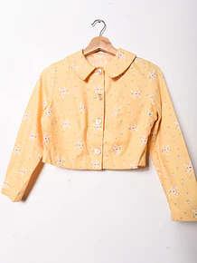 Chaqueta amarilla florecitas 60s