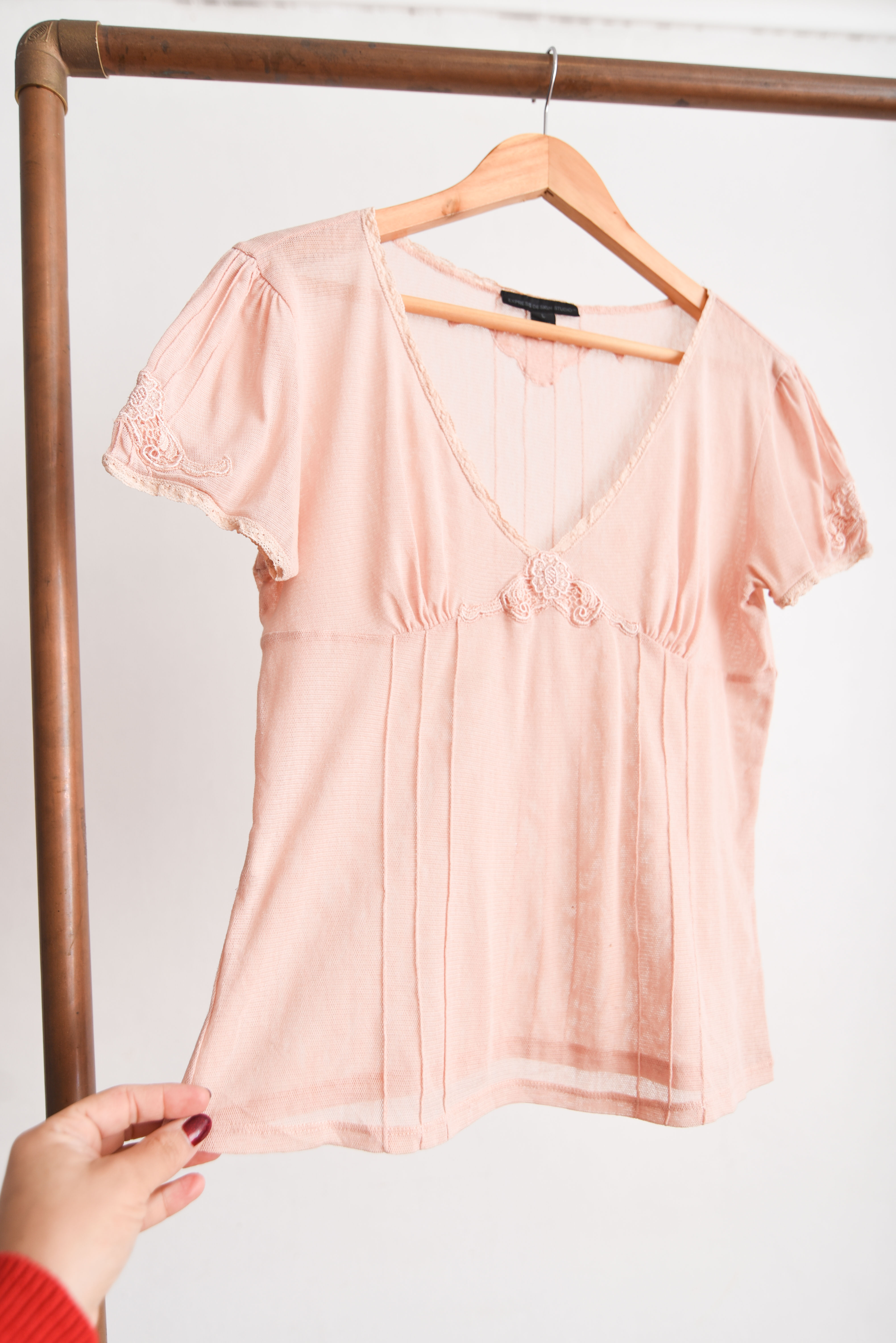 Top mesh rosa palo